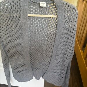 Abercrombie & Fitch Gray Open-Knit Cardigan